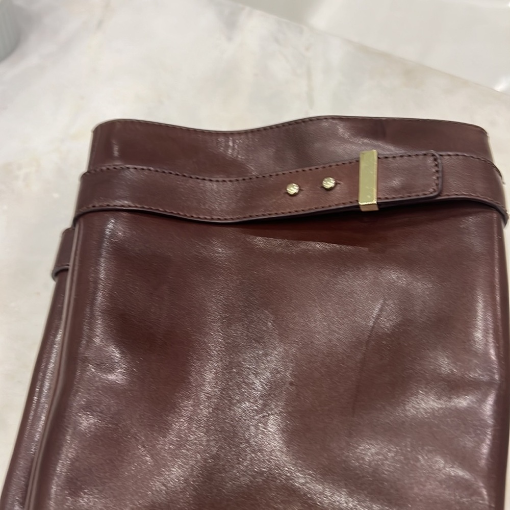 Cole Haan Nike Air Knee High Boots. SZ 7. Dark Brown. 4 in heels. Brass detail. - Picture 12 of 15